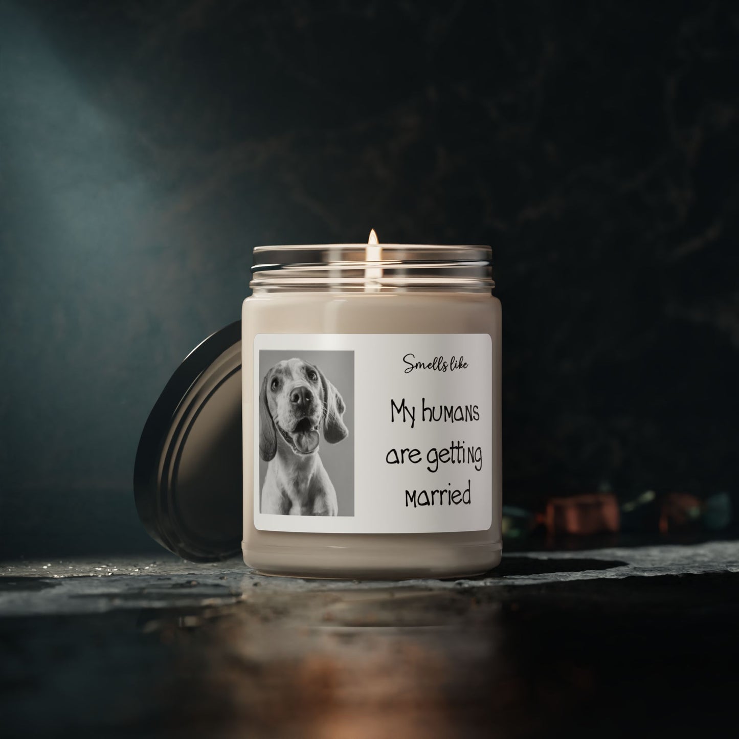 Personalized Dog Parents Candle, Custom Pet Photo Engagement Gift