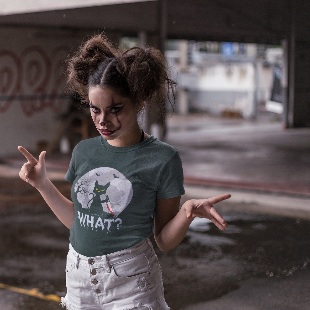 Halloween Cat Unisex Heavy Cotton Tee