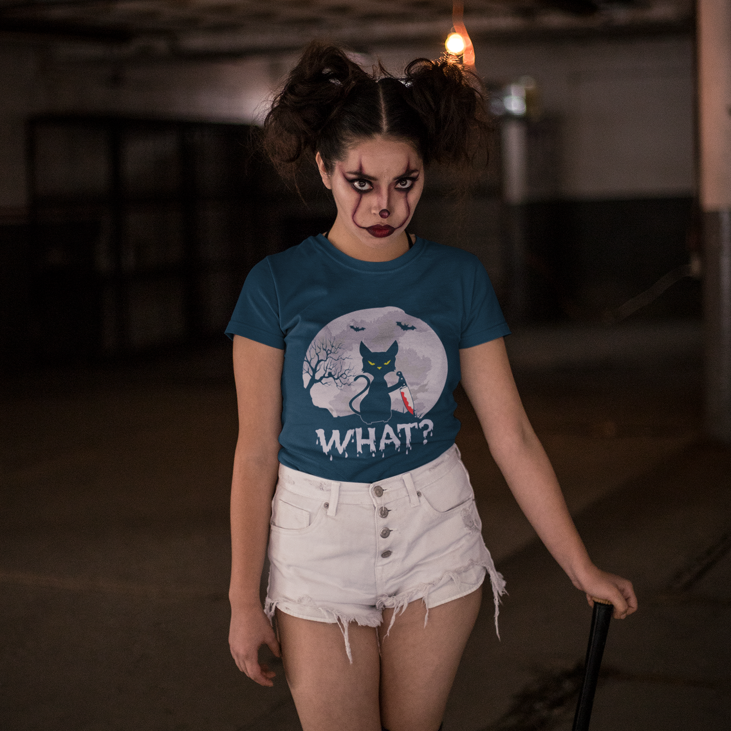 Halloween Cat Unisex Heavy Cotton Tee