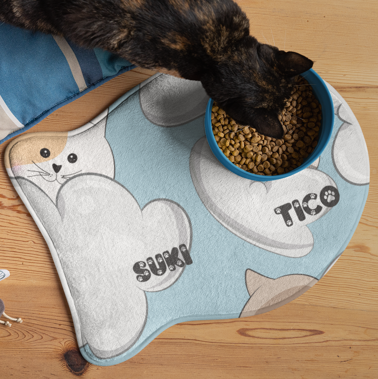 Cat Feeding Mat - Personalized Cute Cats Design