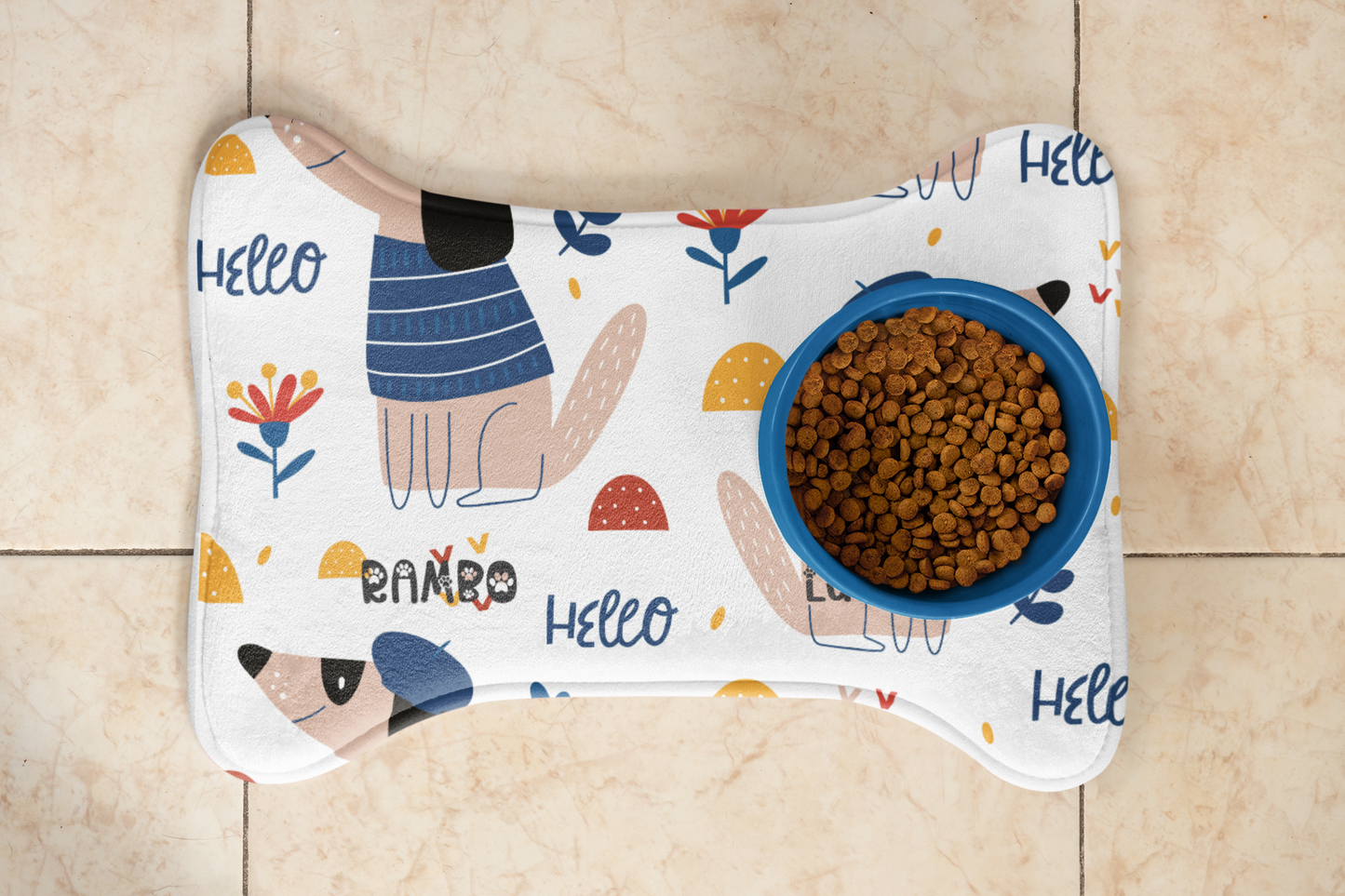 Alfombrilla para alimentación de perros