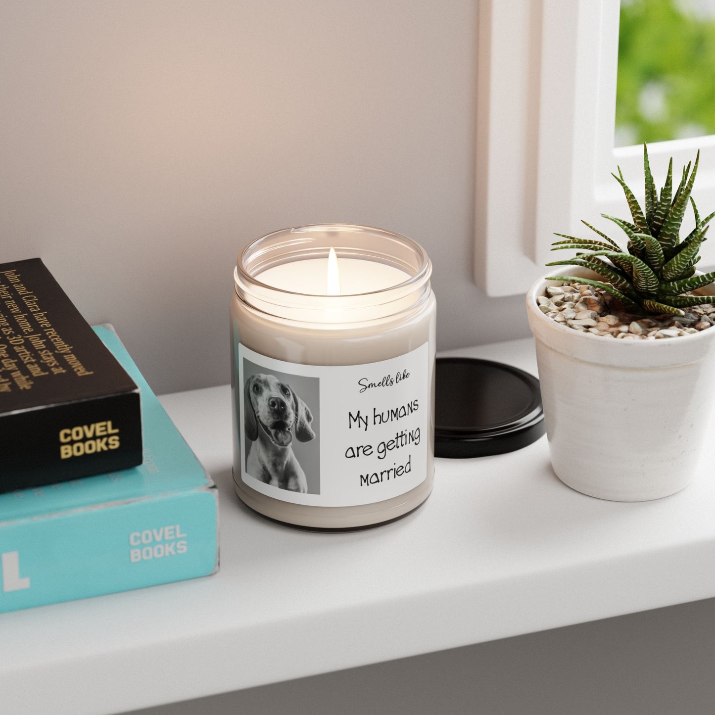 Personalized Dog Parents Candle, Custom Pet Photo Engagement Gift