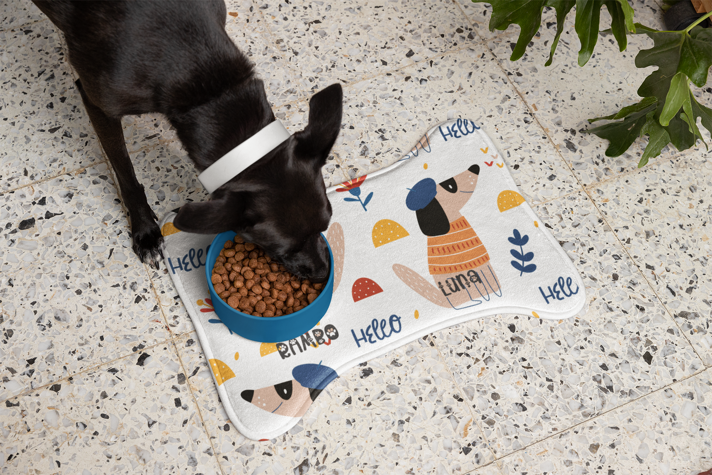 Alfombrilla para alimentación de perros