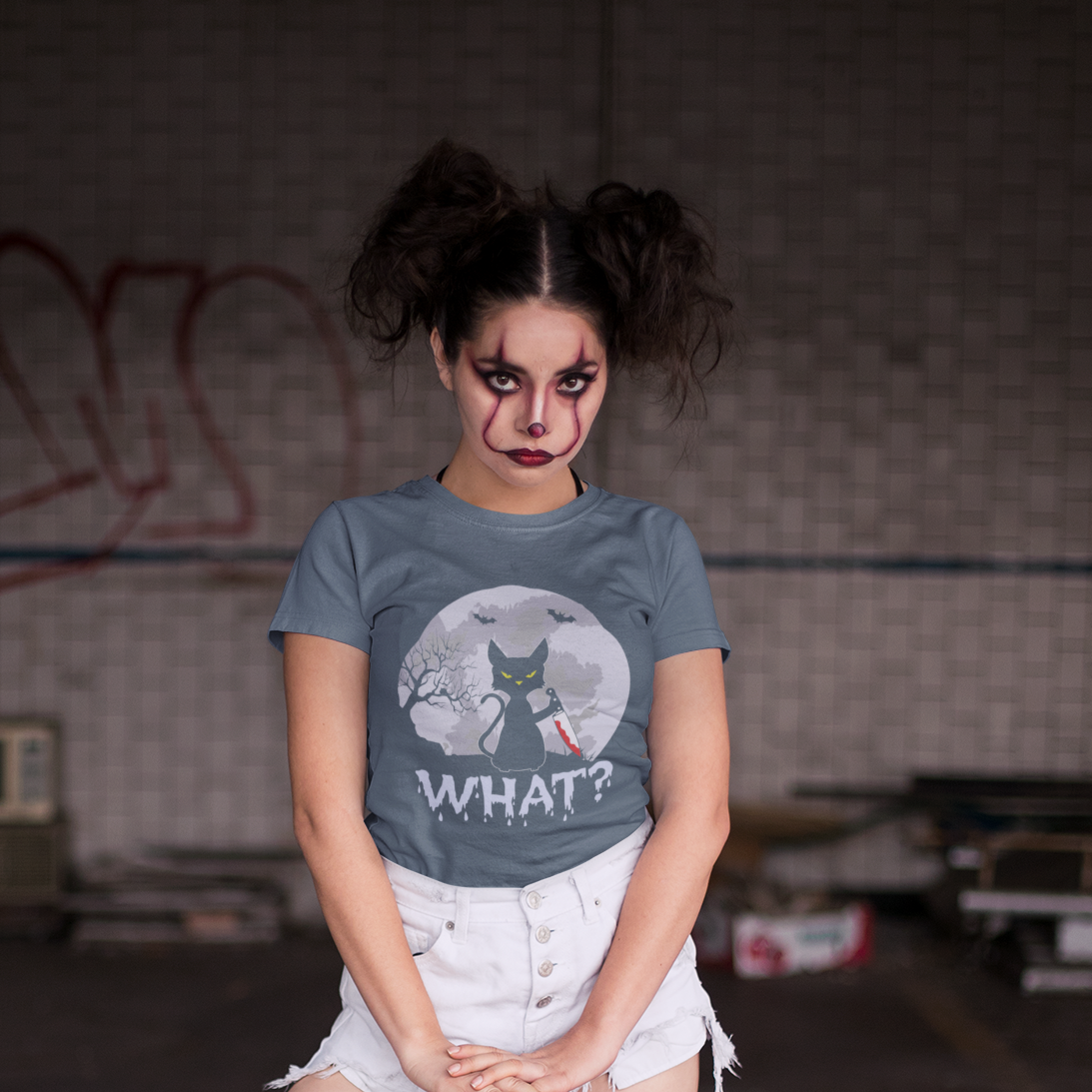 Halloween Cat Unisex Heavy Cotton Tee