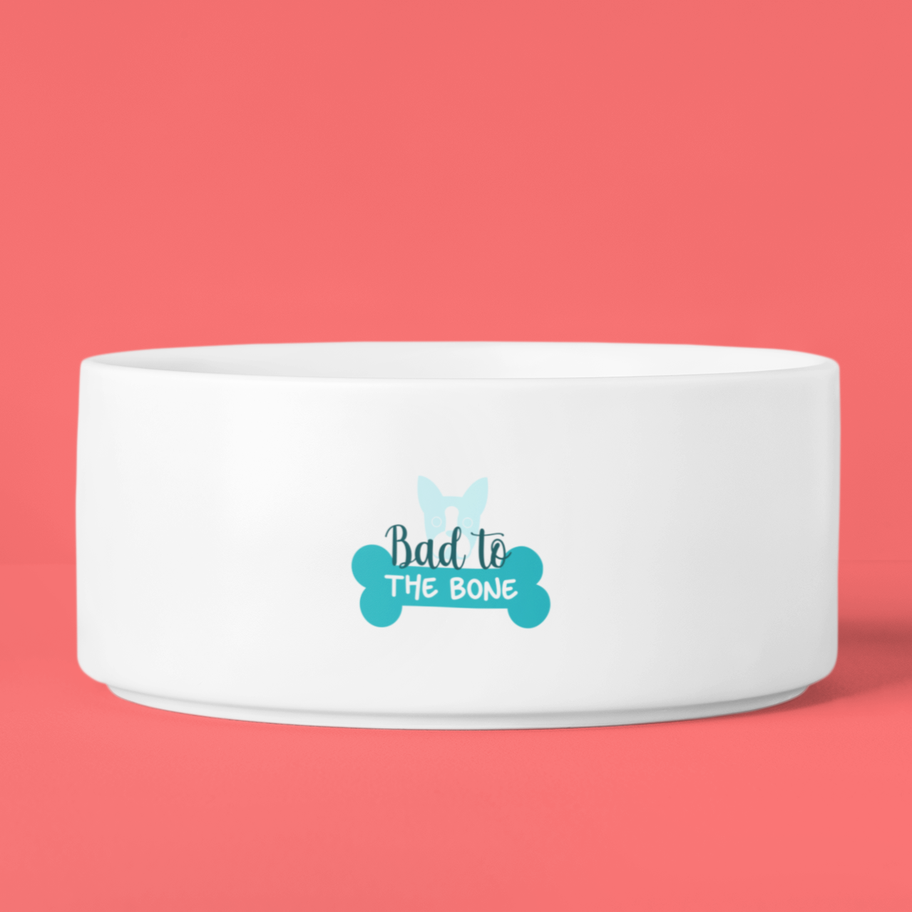 Pet Bowl - Bad to the Bone Frenchies Bulldog Quote