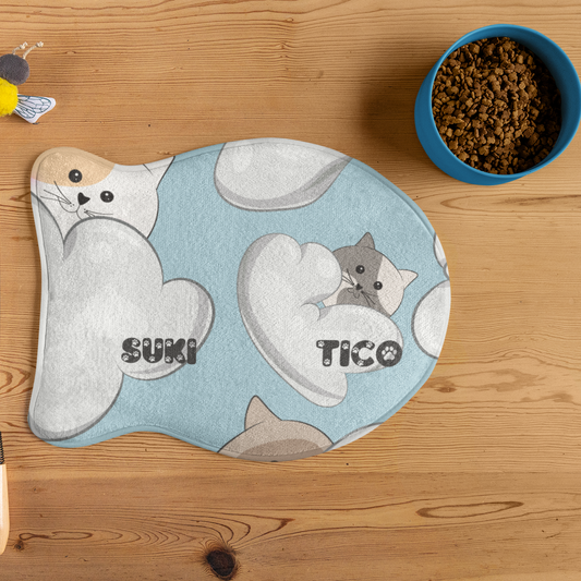 Cat Feeding Mat - Personalized Cute Cats Design
