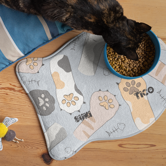 Cat Feeding Mat Paws