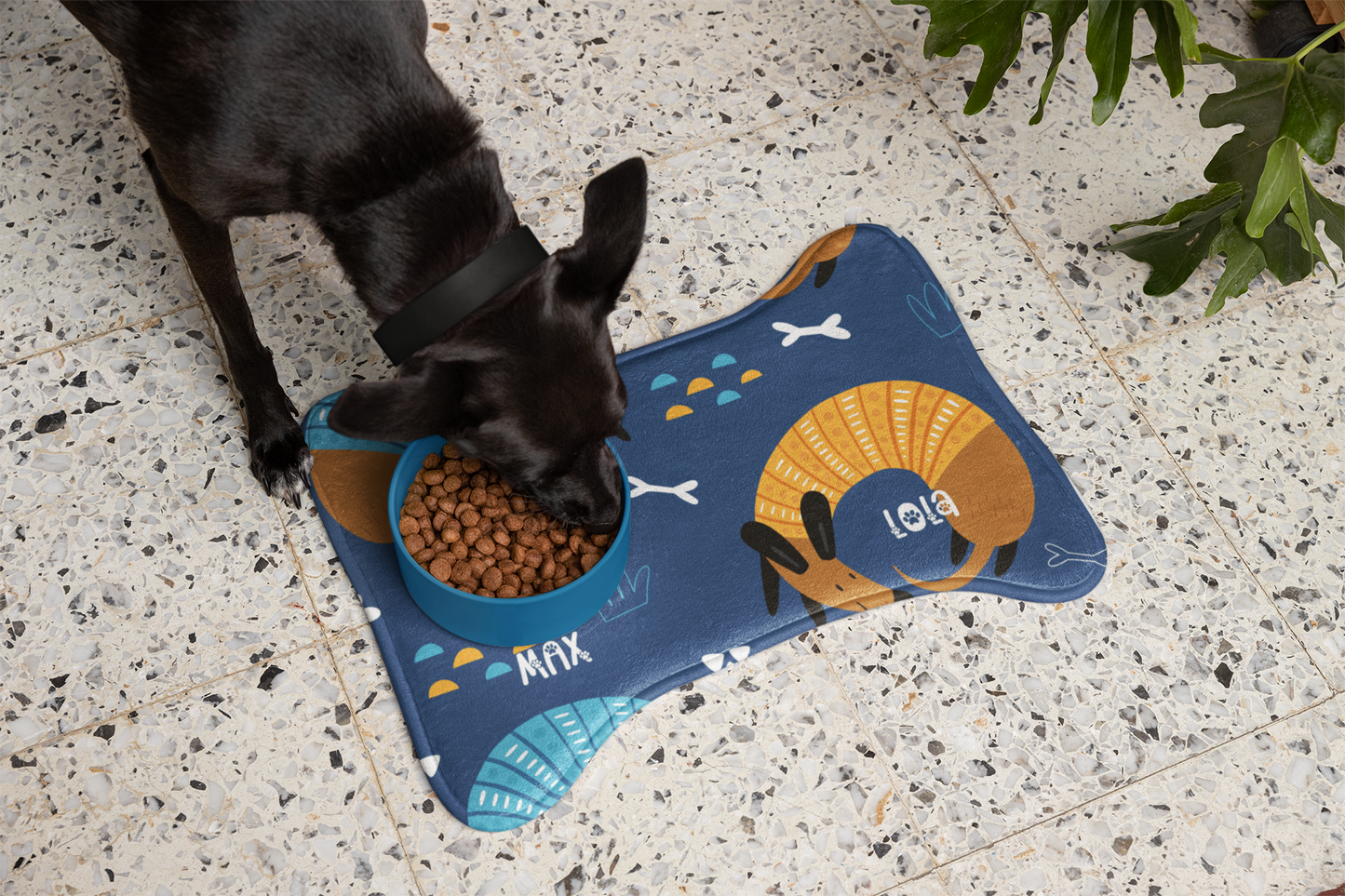 Personalized Dog Feeding Mat - Cute Animal Design for Dogs