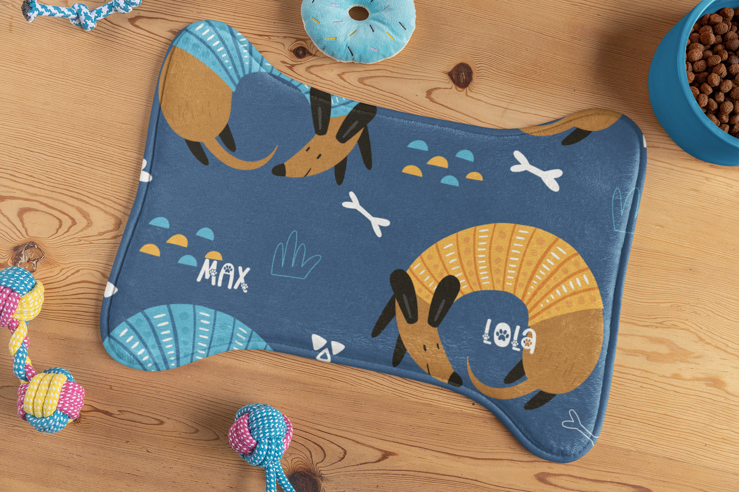 Personalized Dog Feeding Mat - Cute Animal Design for Dogs