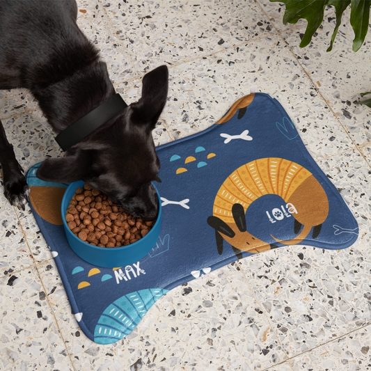 Personalized Dog Feeding Mat - Cute Animal Design for Dogs